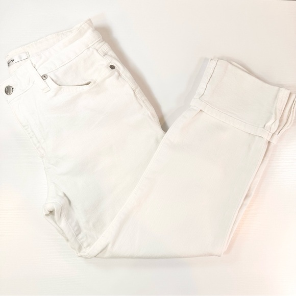 Joe's Jeans White Cuffed 24” Cropped Capri Denim Pants - Picture 2 of 14